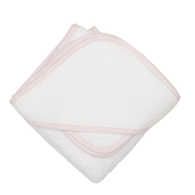 Seersucker Stripe/Gingham Check Hooded Towel and Washcloth Set